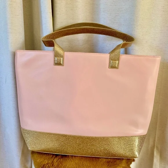 Jimmy Choo Perfumes Large Pink and Gold Glitter Tote Bag - Picture 11 of 14